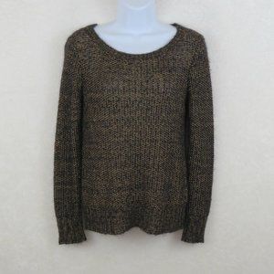 Eileen Fisher Gold Metallic Sheen Knit Sweater PP